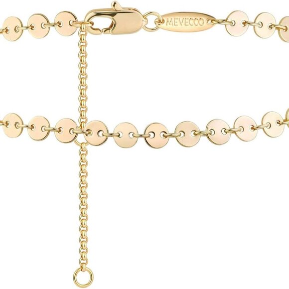 Anklet for Women Gold Chain 14K Gold Plated Dainty Boho Beach Summer Simple Foot - Picture 1 of 7
